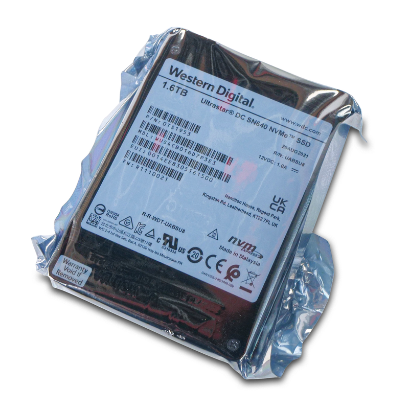 Western Digital Ultrastar DC SN640 WUS4CB016D7P3E3 0TS1953 1.6TB 2 DWPD PCIe Gen 3.1 x4 4GB/s 3D TLC U.2 NVMe 2.5in SSD