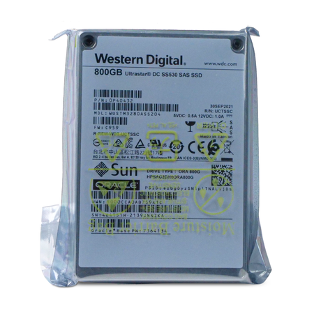 Western Digital Ultrastar DC SS530 WUSTM3280ASS204 0P40432 800GB 10 DWPD SAS 12Gb/s 3D TLC 2.5in SSD