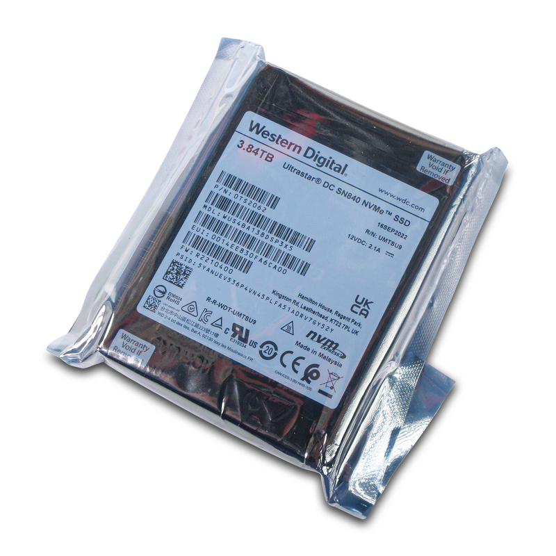 Western Digital Ultrastar DC SN840 WUS4BA138DSP3X5 0TS2062 3.84TB 1 DWPD PCIe Gen 3.1 x4 4GB/s 3D TLC U.2 NVMe 2.5in SSD