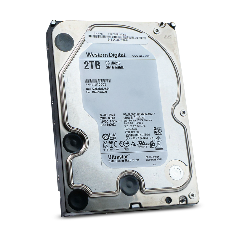 Western Digital Ultrastar DC HA210 HUS722T2TALA604 1W10002 2TB 7.2K RPM SATA 6Gb/s 512n 3.5in Hard Drive