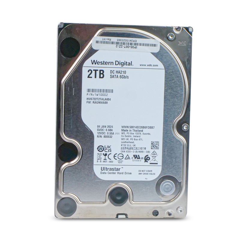 Western Digital Ultrastar DC HA210 HUS722T2TALA604 1W10002 2TB 7.2K RPM SATA 6Gb/s 512n 3.5in Hard Drive