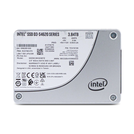 Intel D3-S4620 SSDSC2KG038TZ 3.84TB 3 DWPD SATA 6Gb/s 3D TLC 2.5in Refurbished SSD