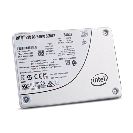 Intel D3-S4610 SSDSC2KG240G8 240GB 3 DWPD SATA 6Gb/s 3D TLC 2.5in Refurbished SSD