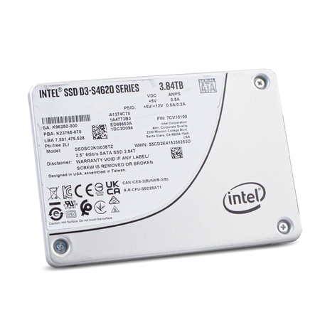 Intel D3-S4620 SSDSC2KG038TZ 3.84TB 3 DWPD SATA 6Gb/s 3D TLC 2.5in Refurbished SSD