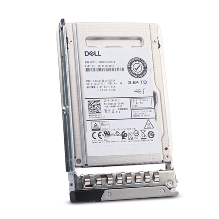 Dell G14 0N85XX 3.84TB 1 DWPD SAS 12Gb/s 3D TLC 2.5in Read Intensive SSD, front angled view