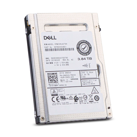 Kioxia/Dell PM5-R KPM5XRUG3T84 3.84TB 1 DWPD SAS 12Gb/s Read Intensive 3D TLC 2.5in Refurbished SSD
