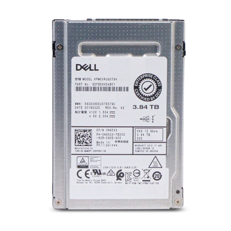 Kioxia/Dell PM5-R KPM5XRUG3T84 3.84TB 1 DWPD SAS 12Gb/s Read Intensive 3D TLC 2.5in Refurbished SSD