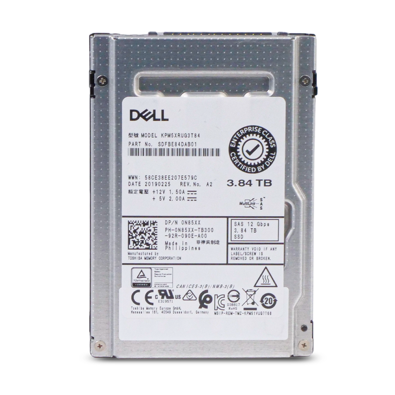 Kioxia/Dell PM5-R KPM5XRUG3T84 3.84TB 1 DWPD SAS 12Gb/s Read Intensive 3D TLC 2.5in SSD