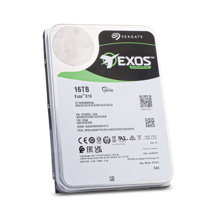 Seagate Exos X18 ST16000NM004J 16TB 7.2K RPM SAS 12Gb/s 3.5in Recertified Hard Drive