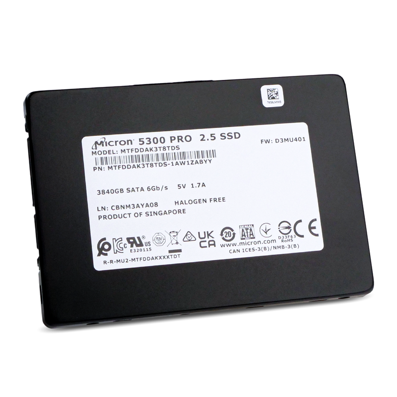 Micron 5300 PRO MTFDDAK3T8TDS 1AW1ZABYY 3.84TB 1.2 DWPD SATA 6Gb/s 3D TLC 2.5in Refurbished SSD
