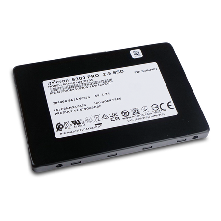 Micron 5300 PRO MTFDDAK3T8TDS 1AW1ZABYY 3.84TB 1.2 DWPD SATA 6Gb/s 3D TLC 2.5in Refurbished SSD