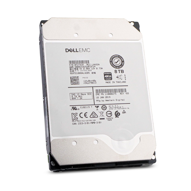 Dell/Western Digital Ultrastar DC HC510 HUH721008AL4205 0F27409 8TB 7.2K RPM SAS 12Gb/s 4Kn 256MB 3.5in HDD