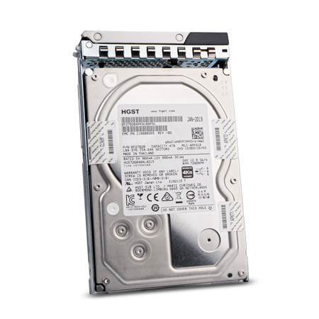 Dell G14 HUS726040AL4215 118000265 4TB 7.2K RPM SAS 12Gb/s 4Kn 128MB 3.5in HDD, front angled view