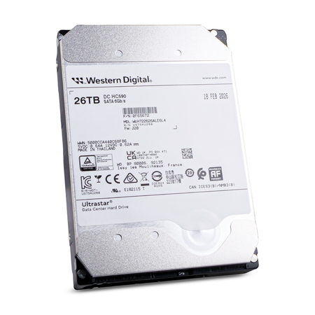 Western Digital Ultrastar DC HC590 WUH722626ALE6L4 0F65672 26TB 7.2K RPM SATA 6Gb/s 512e 512MB 3.5in HDD