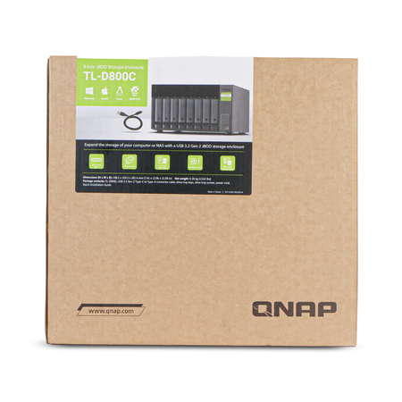 QNAP TL-D800C 8-Bay 3.5"/2.5" SATA JBOD Desktop Storage Enclosure | High-Capacity Data Center Storage Expansion JBOD Open Box