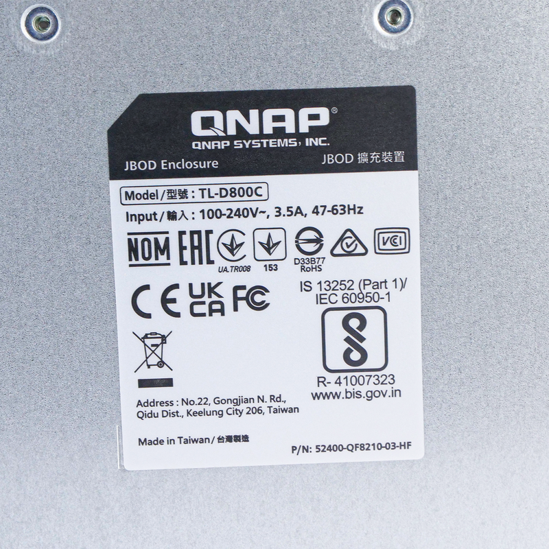 QNAP TL-D800C 8-Bay 3.5"/2.5" SATA JBOD Desktop Storage Enclosure | High-Capacity Data Center Storage Expansion JBOD Open Box