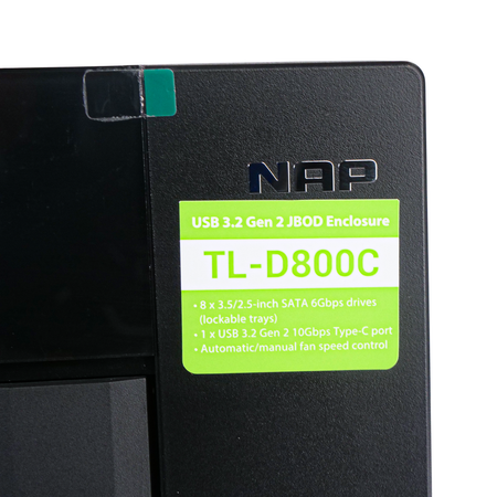QNAP TL-D800C 8-Bay 3.5"/2.5" SATA JBOD Desktop Storage Enclosure | High-Capacity Data Center Storage Expansion JBOD Open Box
