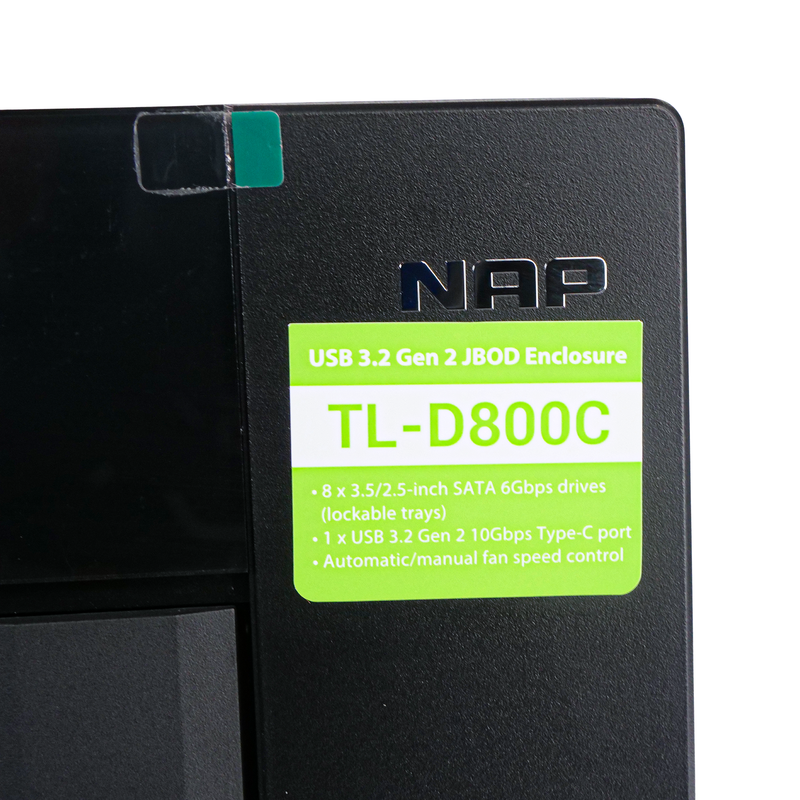QNAP TL-D800C 8-Bay 3.5"/2.5" SATA JBOD Desktop Storage Enclosure | High-Capacity Data Center Storage Expansion JBOD Open Box