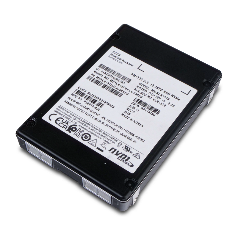 HP/Samsung PM1733 MZXLR15THALA P36976-005 15.36TB PCIe Gen 4.0 x4 8GB/s U.3 NVMe 2.5in Solid State Drive
