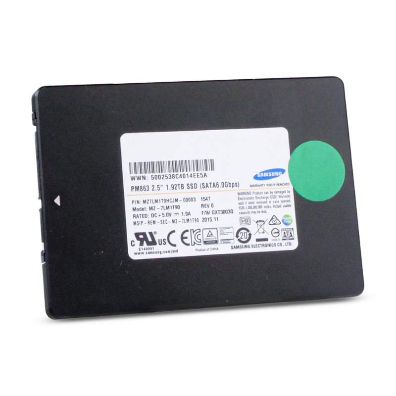Samsung PM863 MZ7LM1T9HCJM 1.92TB SATA 6Gb/s V-NAND 2.5in Refurbished SSD