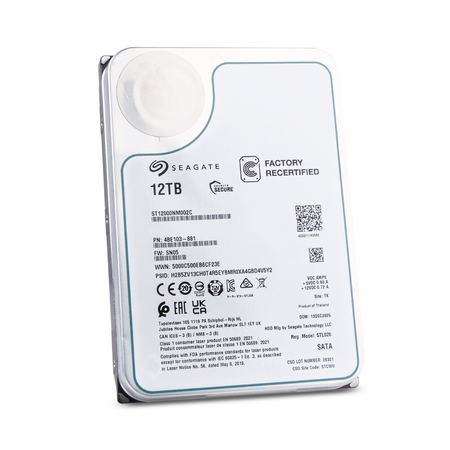 Seagate Exos ST12000NM002C 12TB 7.2K RPM SATA 6Gb/s 512e 256MB 3.5in Recertified HDD