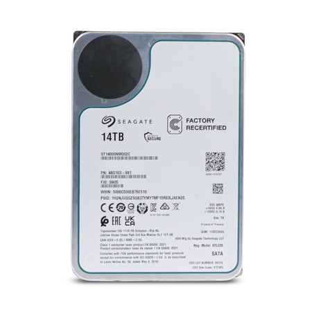 Seagate Exos ST14000NM002C 14TB 7.2K RPM SATA 6Gb/s 512e 256MB 3.5in Recertified HDD
