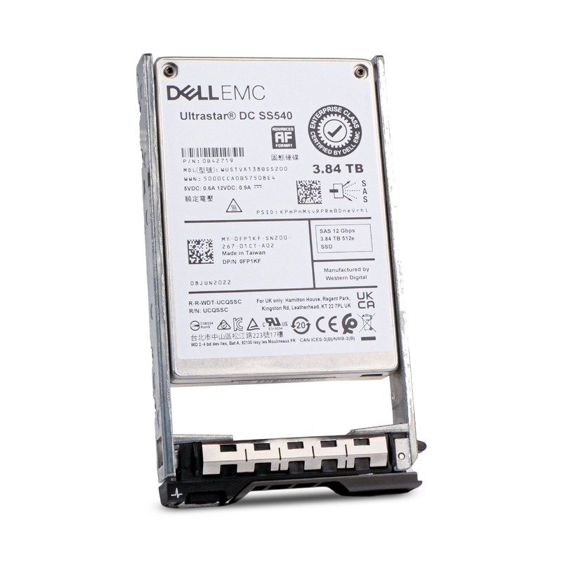 Dell G13 0FP1KF 3.84TB 1 DWPD SAS 12Gb/s 3D TLC 2.5in Refurbished Read Intensive SSD