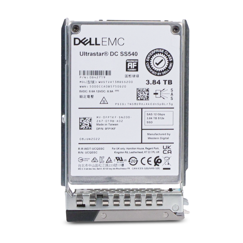 Dell G14 0FP1KF 3.84TB 1 DWPD SAS 12Gb/s 3D TLC 2.5in Refurbished Read Intensive SSD
