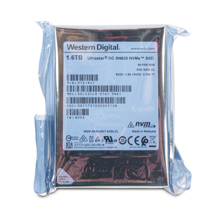Western Digital Ultrastar DC SN620 SDLC2CLR-016T-3NA1 0TS1841 1.6TB 1.7 DWPD PCIe Gen 3.0 x4 4GB/s MLC U.2 NVMe 2.5in SSD