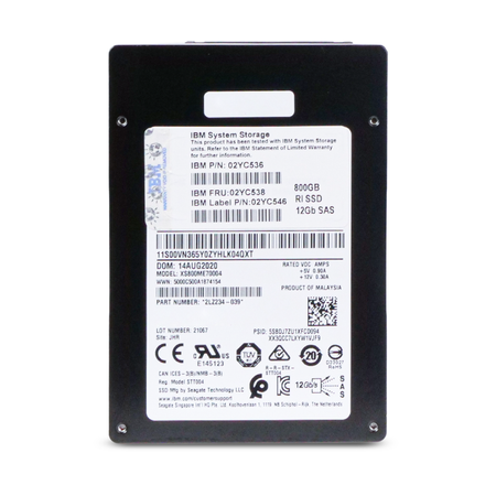 IBM / Seagate XS800ME70004 800GB SAS 12Gb/s 2.5" SSD, Front View