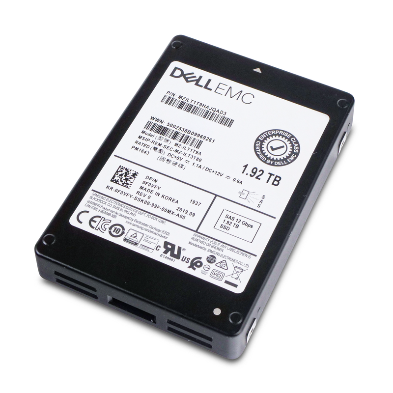 Dell/Samsung PM1643 MZILT1T9HAJQAD3 1.92TB 1 DWPD SAS 12Gb/s 3D TLC 2.5in Refurbished SSD