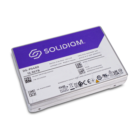 Solidigm D5-P5430 SBFPF2BU153TOF 15.36TB NVMe PCIe Gen 4.0 U.2 2.5" Enterprise SSD, Above view