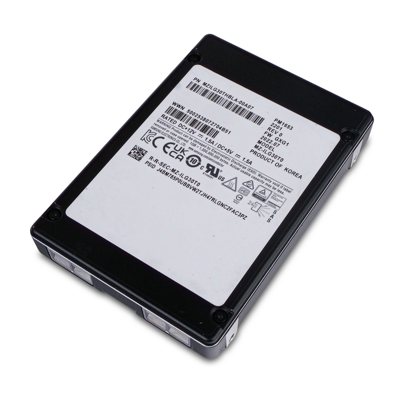 Samsung PM1653 MZILG30THBLA 30.72TB 1 DWPD SAS-4 24Gb/s 3D TLC 2.5in Refurbished SSD