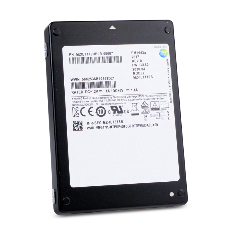 Samsung PM1643a MZILT1T9HBJR 1.92TB 1 DWPD SAS 12Gb/s 3D TLC 2.5in Refurbished SSD