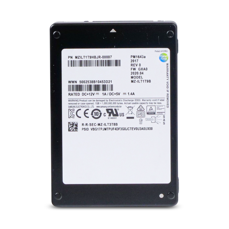 Samsung PM1643a MZILT1T9HBJR 1.92TB 1 DWPD SAS 12Gb/s 3D TLC 2.5in Refurbished SSD