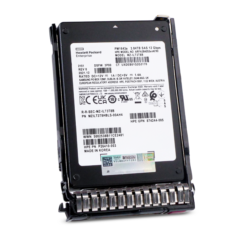 HP Generation 8 ARFA3840S5xnNTRI P26410-003 3.84TB 1 DWPD SAS 12Gb/s 3D TLC 2.5in Refurbished SSD