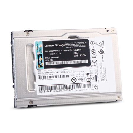 Lenovo/ Kioxia KPM51RUG3T84 3.84TB SAS 12Gb/s 2.5" Enterprise SSD, Front side View