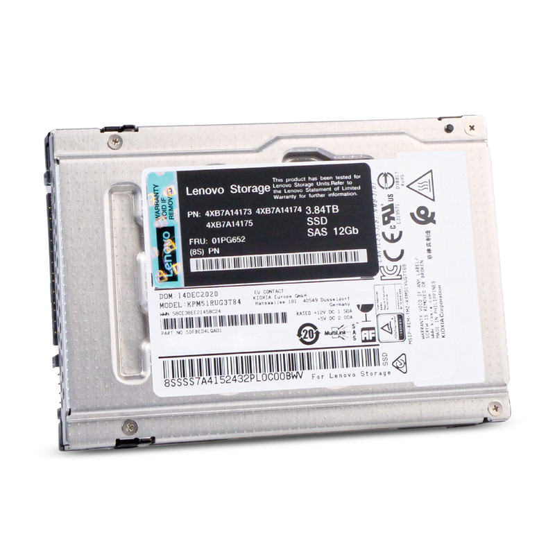 Lenovo/Kioxia PM5-R KPM51RUG3T84 3.84TB 1 DWPD SAS 12Gb/s 3D TLC 2.5in Refurbished SSD
