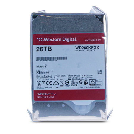 Western Digital WD Red Pro WD260KFGX 26TB SATA 6Gb/s 3.5" NAS Hard Drive, Front view