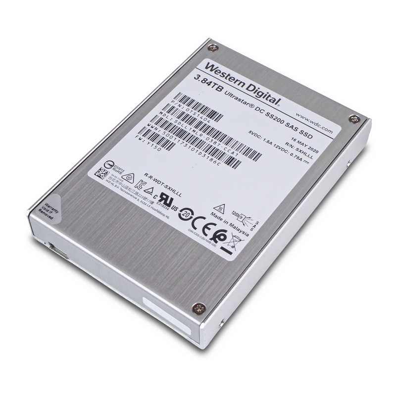 Western Digital Ultrastar DC SS200 SDLL1MLR-038T-CCA1 0TS1404 3.84TB 1 DWPD SAS 12Gb/s MLC Mixed-Use 2.5in SSD