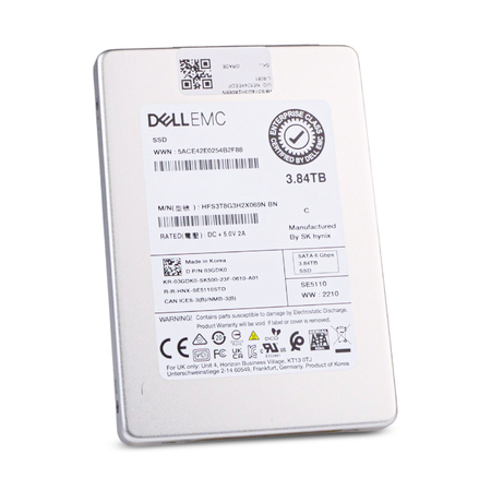 Dell EMC / SK Hynix HFS3T8G3H2X069N BN 3.84TB SATA 6Gb/s 2.5" Enterprise SSD, Front side view