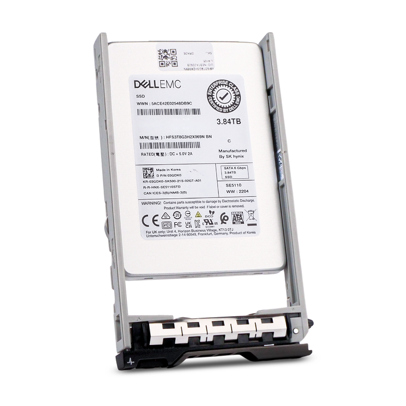 Dell G13 03GDK0 3.84TB 1 DWPD SATA 6Gb/s 3D TLC 2.5in Read Intensive Refurbished SSD