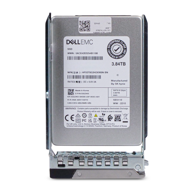 Dell G14 03GDK0 3.84TB 1 DWPD SATA 6Gb/s 3D TLC 2.5in Read Intensive Refurbished SSD