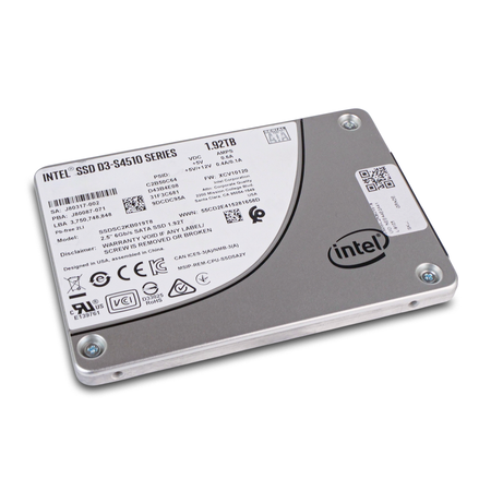 Intel D3-S4510 SSDSC2KB019T8 1.92TB SATA 6Gb/s 3D TLC 2 DWPD 2.5in Read Intensive Refurbished SSD