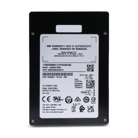 IBM/Seagate XS960SE70055 960GB SAS 12Gb/s 2.5" Enterprise SSD, Front view