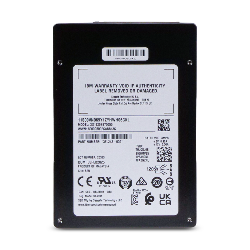 IBM/Seagate Nytro 3350 XS1920SE70055 1.92TB 1 DWPD SAS 12Gb/s 3D eTLC 2.5in Read Intensive SSD