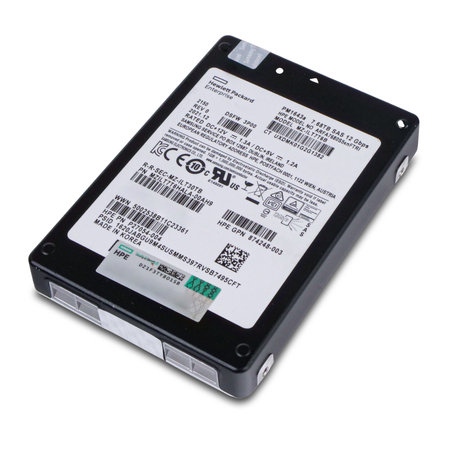 Samsung/HPE PM1643a ARFA7680S5xnFTRI 7.68TB SAS 12Gb/s 2.5" Enterprise SSD, Label View