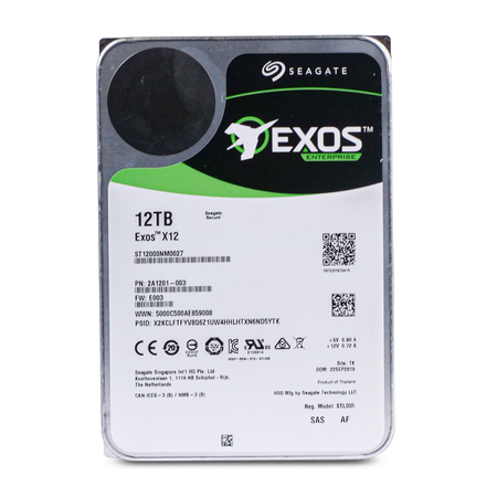 Seagate Exos X12 ST12000NM0027 12TB 7.2K RPM SAS 12Gb/s 512e 256MB 3.5" Refurbished HDD