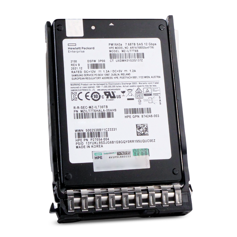 HP Generation 11 ARFA7680S5xnFTRI P27054-004 7.68TB 1 DWPD SAS 12Gb/s 3D TLC 2.5in Refurbished SSD