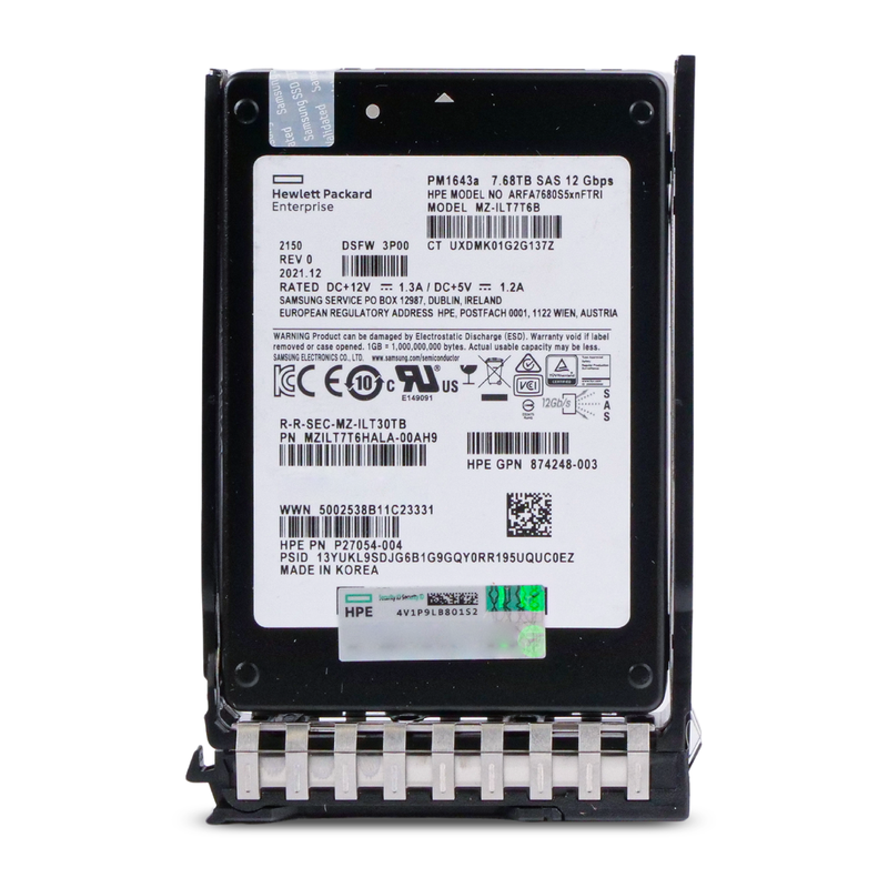 HP Generation 11 ARFA7680S5xnFTRI P27054-004 7.68TB 1 DWPD SAS 12Gb/s 3D TLC 2.5in Refurbished SSD